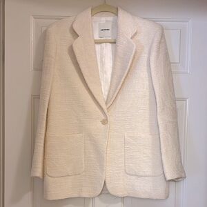 Sandro Women's Tweed Cream Blazer